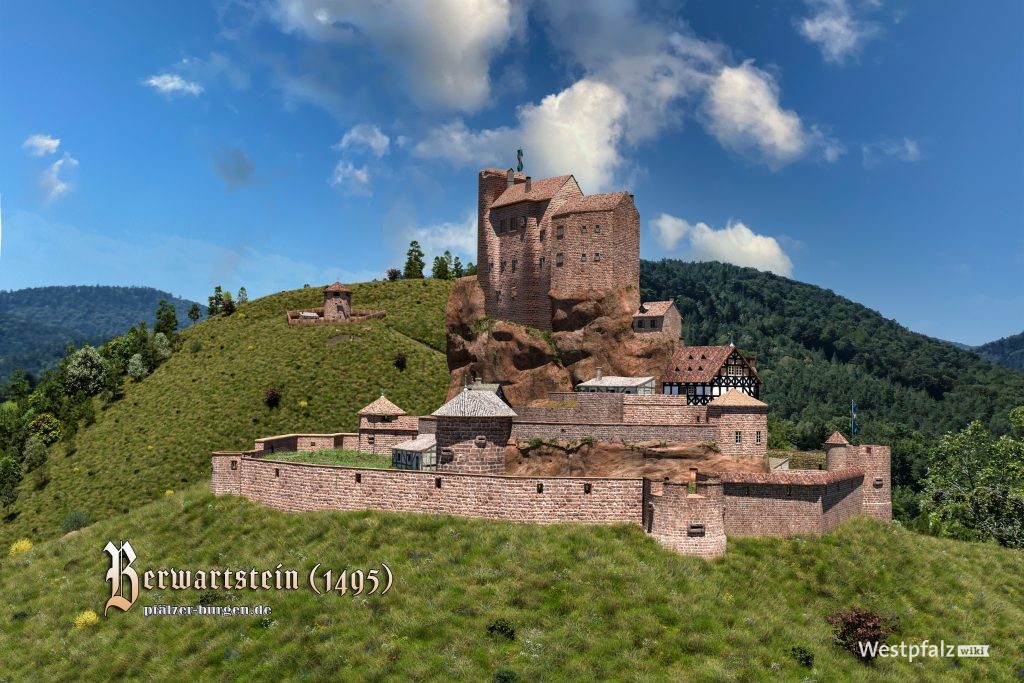 Rekonstruktion der Burg Bewartstein um 1495 von Peter Wild