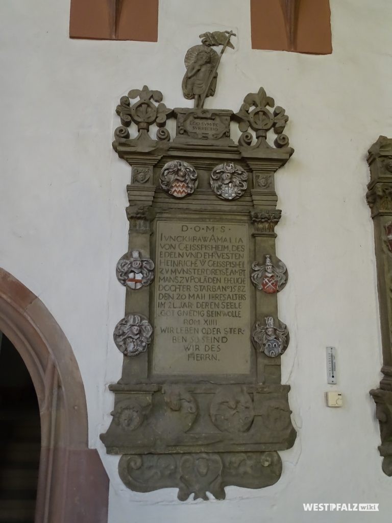 Grab- und Gedenktafel in der Alexanderskrírche Zweibrücken
