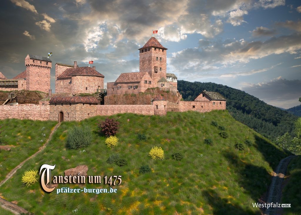 Rekonstruktion der Burg Tanstein (Nordwest Ansicht) um 1475 von Peter Wild