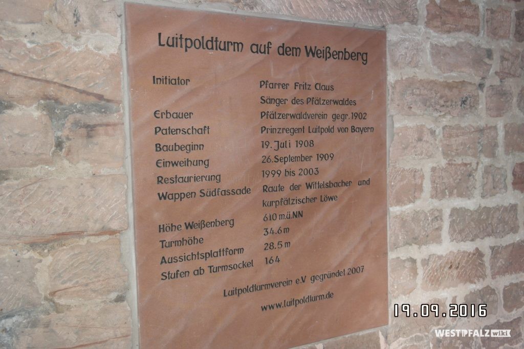 Informationstafel am Luitpoldturm auf dem Weißenberg