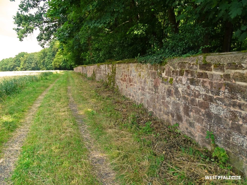 Diese Mauer begrenzt den Wildrosengarten in Zweibrücken im Norden.