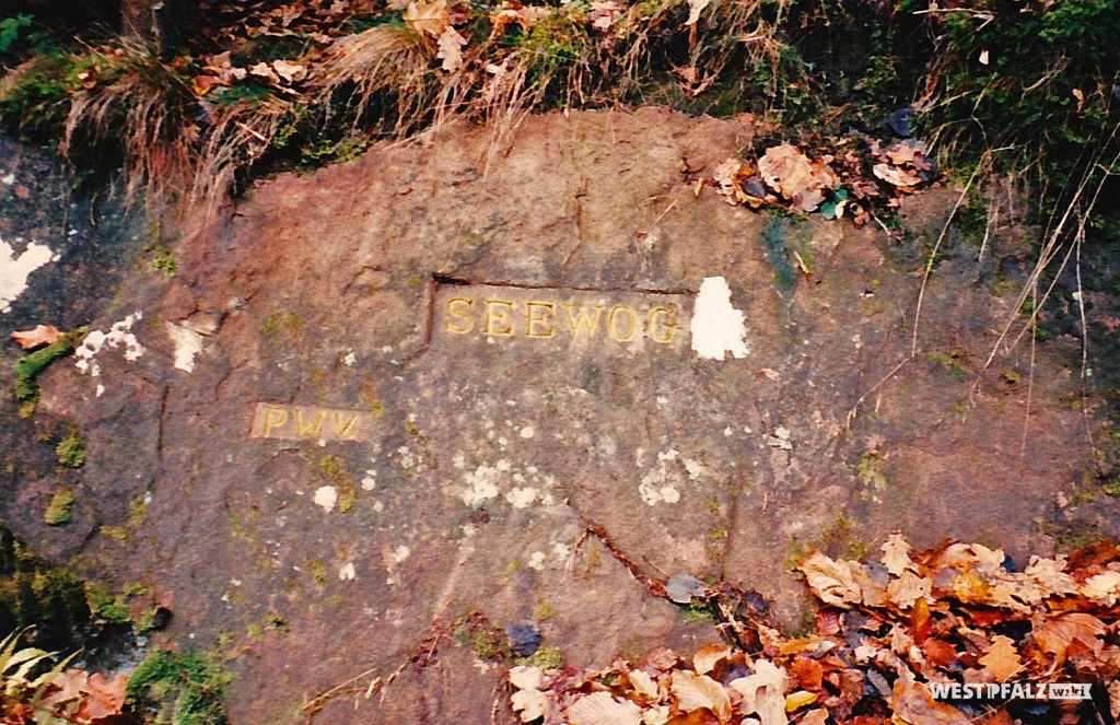Ritterstein mit der Inschrift "Seewoog" bei Waldleiningen