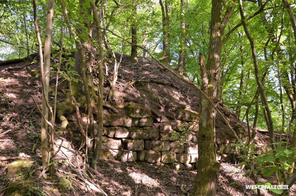Mauerreste der Burgruine Wiesbach