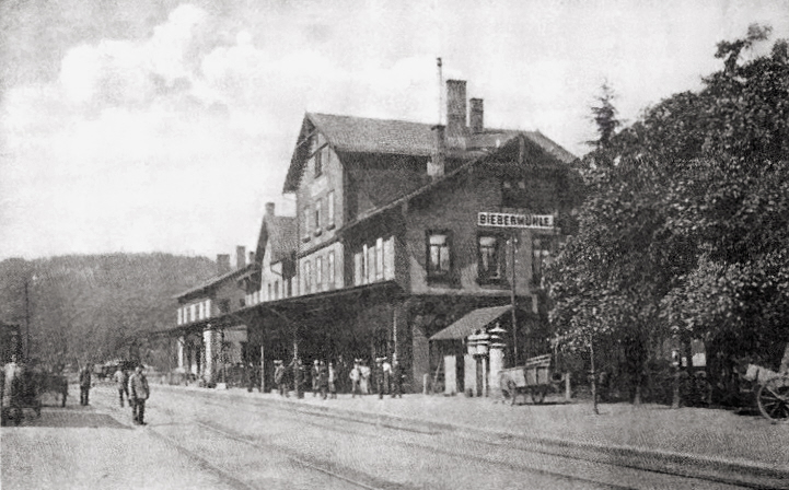 Bahnhof Biebermühle im Jahr 1912