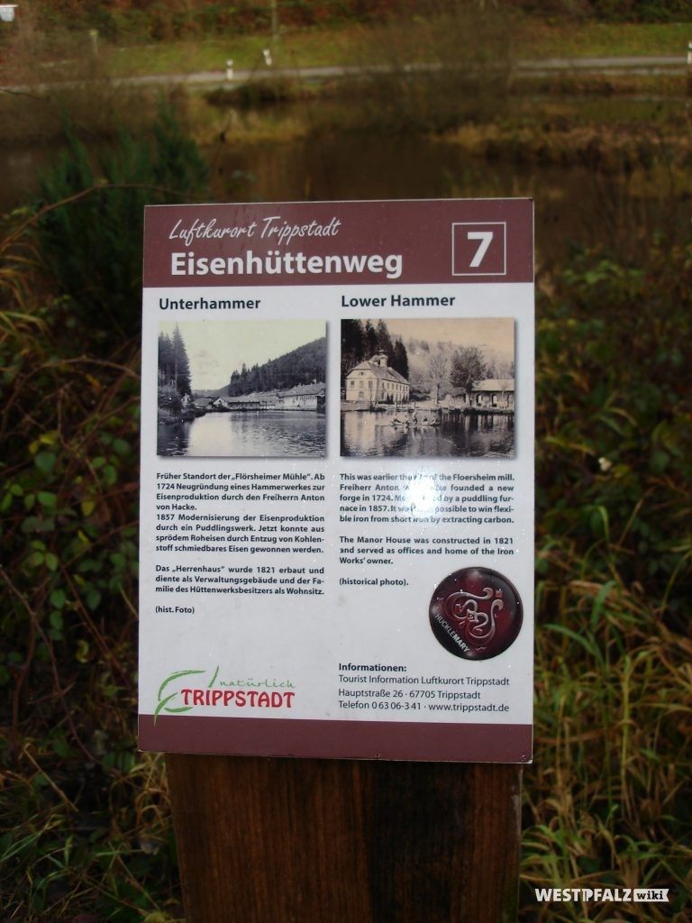 Informationsschild Eisenhüttenweg Nr. 7 Unterhammer