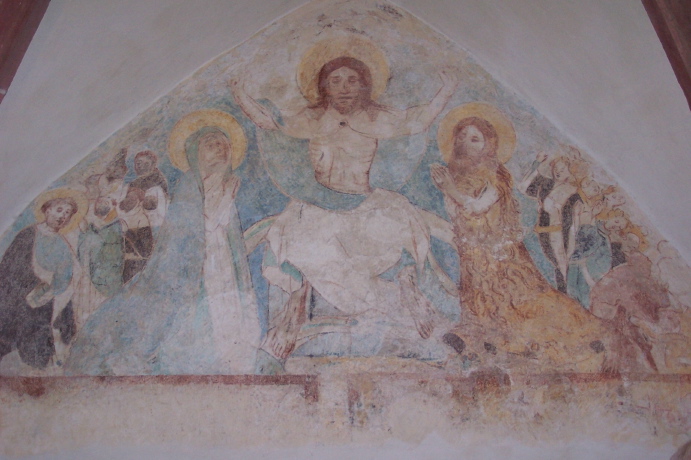 Fresco in der protestantischen Kirche in Hinzweiler