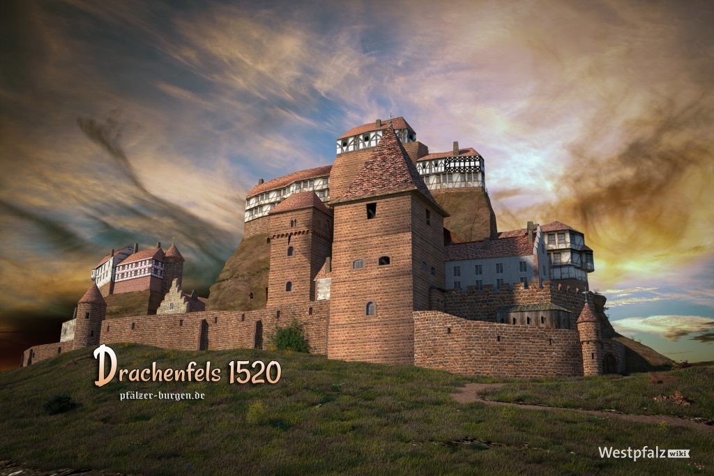 Rekonstruktion der Burg Drachenfels um 1520 von Peter Wild