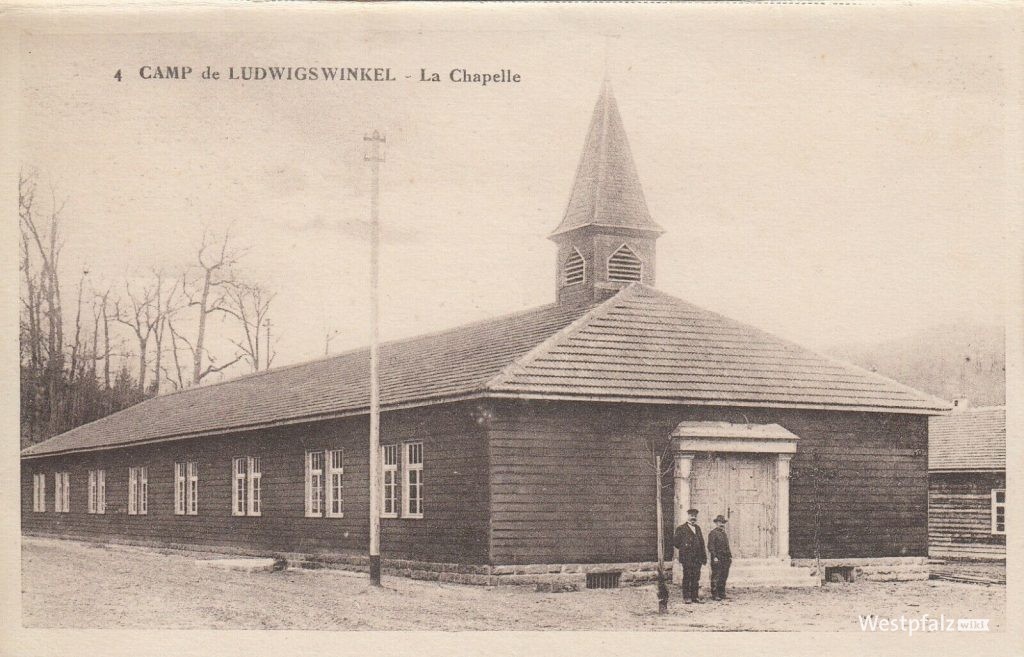 Postkarte der ehemaligen Kirche im Lager Ludwigswinkel
