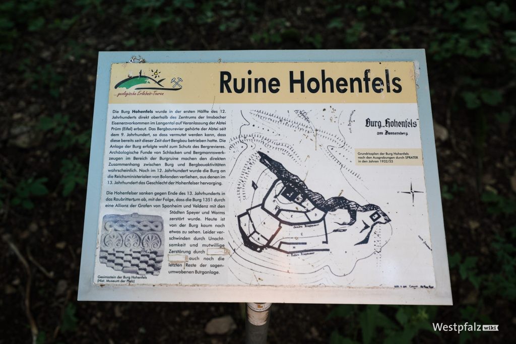 Informationstafel an der Burgruine Hohenfels