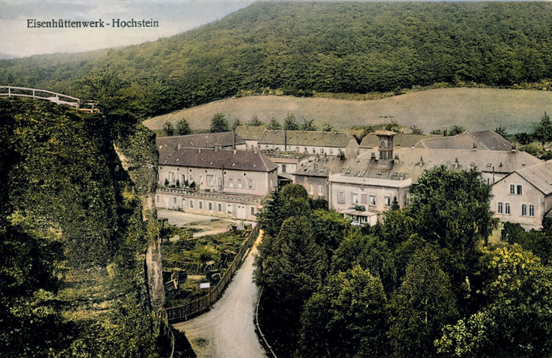 Früherer Blick vom Felsengarten auf das Eisenhüttenwerk