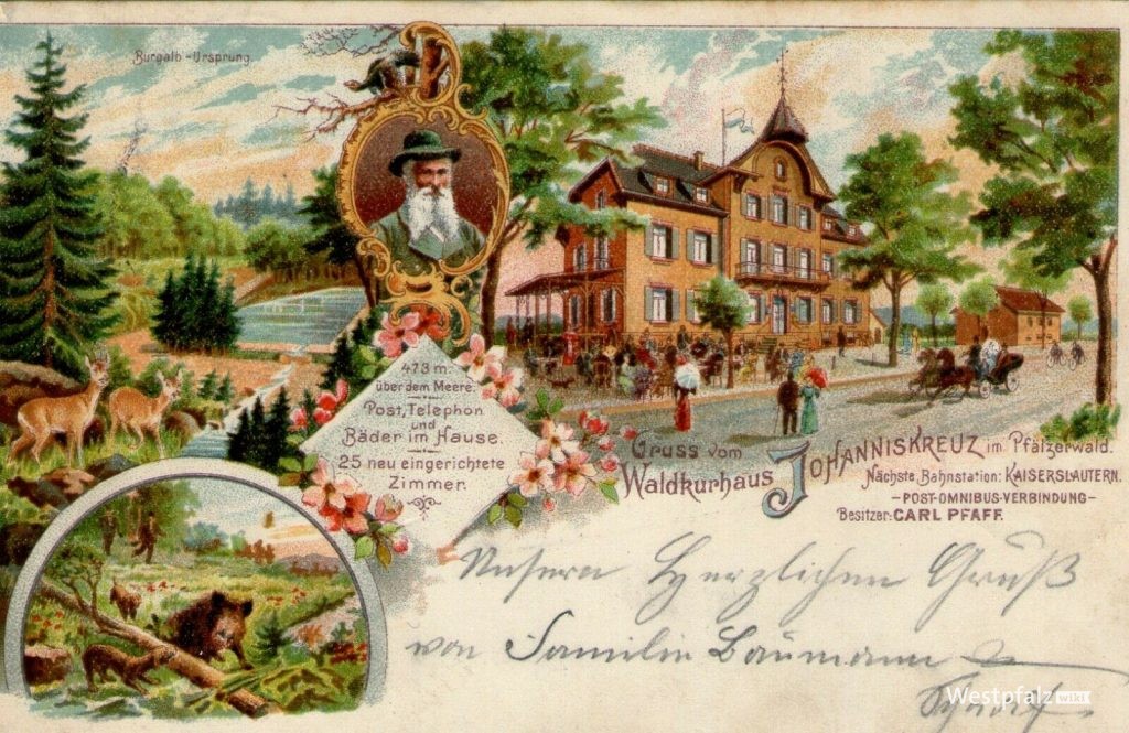 Postkarte vom Waldkurhaus in Johanniskreuz