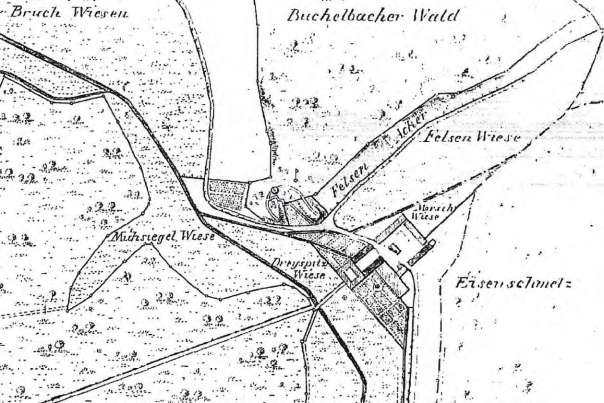 Katasterplan der Eisenschmelz im Jahr 1829