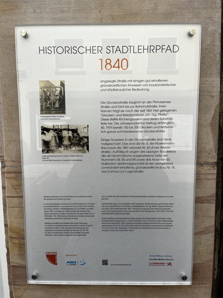 Informationstafel des Stadtlehrpfads